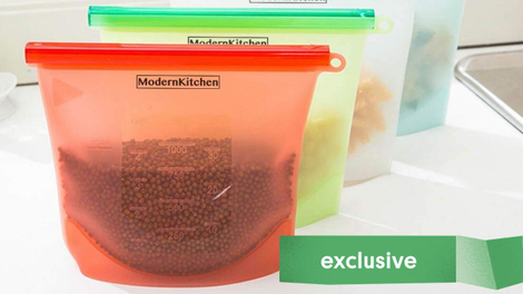 ModernKitchen Reusable Silicone Bag 4-Pack + Silicone Scrubber | $18 | Amazon | Promo code 20OFFKINJA